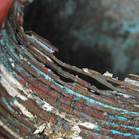 Brass Threads in Raw-Water Discharge