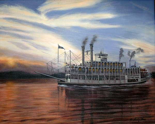 Painting of the Steamboat Julia Belle Swain